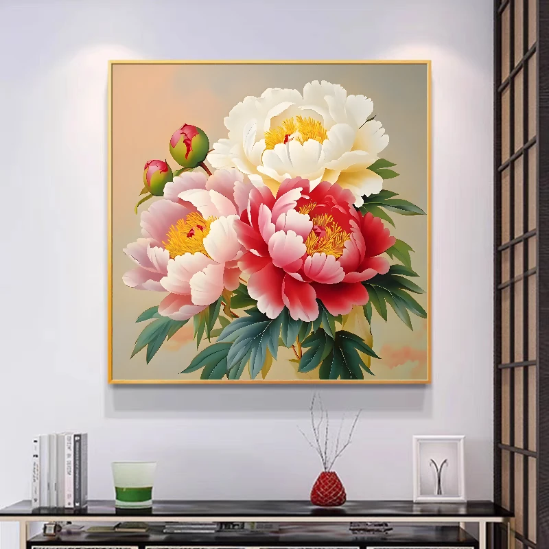 

Flouriing Flowers Cross Stitch 2025 New Model Handmade Cotton Tead Bedroom Living Room Large ids Embroidery Kit