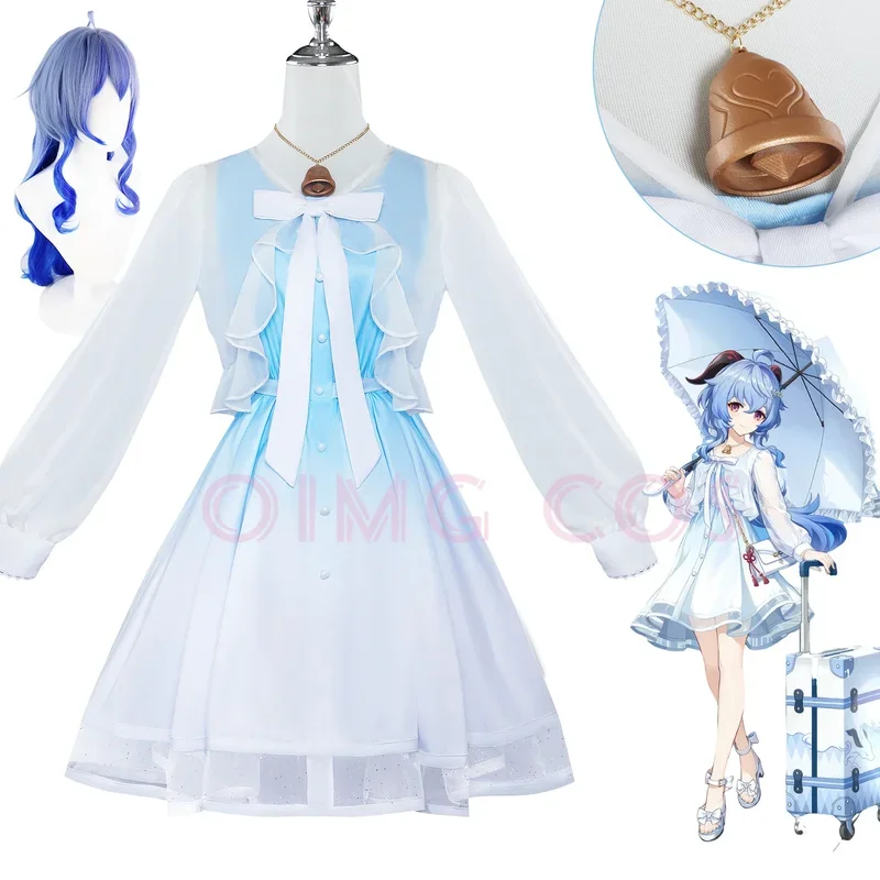 Costume de Cosplay Ganyu Genshin Impact, Uniforme de Carnaval, Perruque, Anime, Costumes d'Halloween, Jeu pour Femme