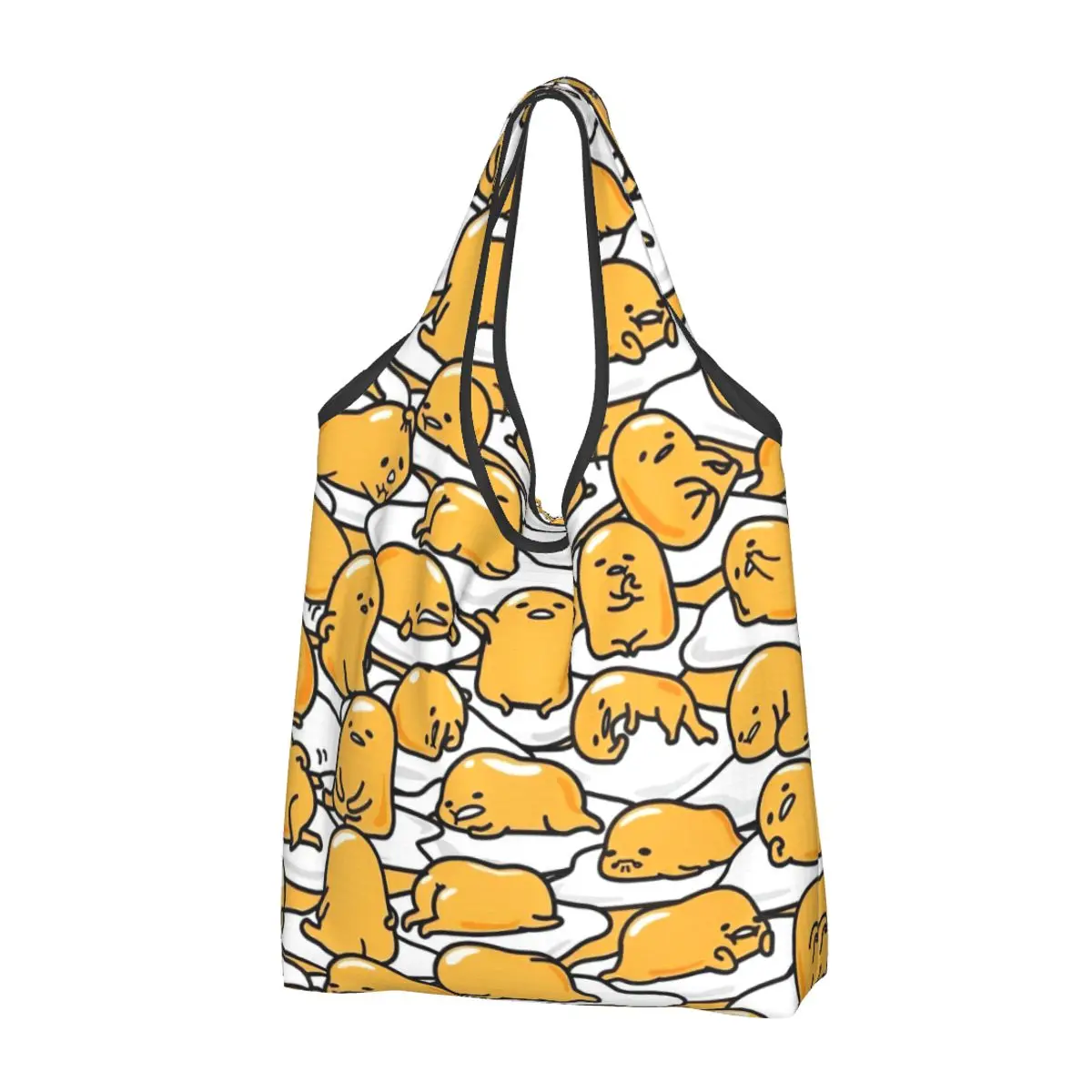 Sanrio Gudetama Egg Printed Shopper Bag Aesthetic Handbags Polyester Outdoor Tote Bag Student Custom Beach Bag