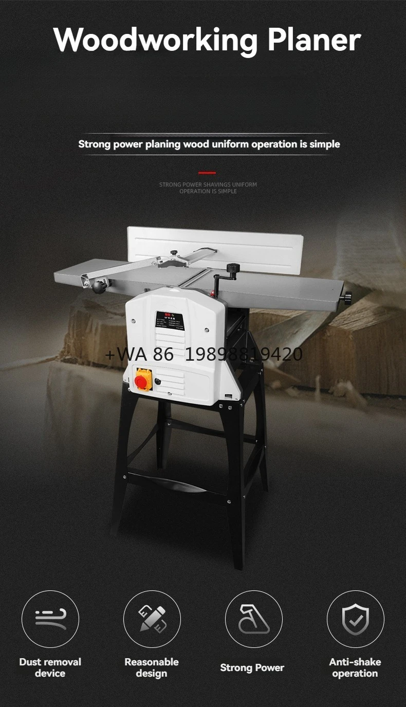 Wood Planer Surfacinig & Thicknessing for Home Use 6 , 8 and 10 Inches Multi-Function Home DIY