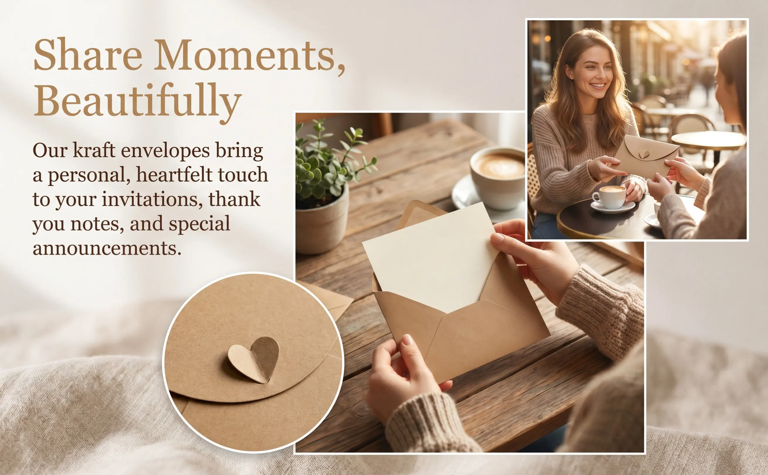 40Pcs Vintage Kraft Paper Envelopes Retro Style Multi-Function Mini Envelopes Letter Accessory Card Making Supplies