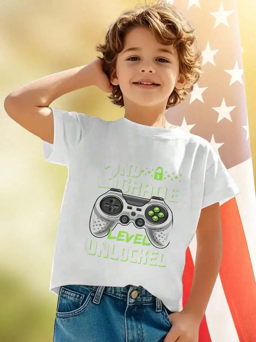 2ND GRADE LEVEL UNLOCKED Kids T Shirt Fun Back To School Gift Youth Tee Birthday Party Outfit Soft Cotton Cool Graphic Top Boys