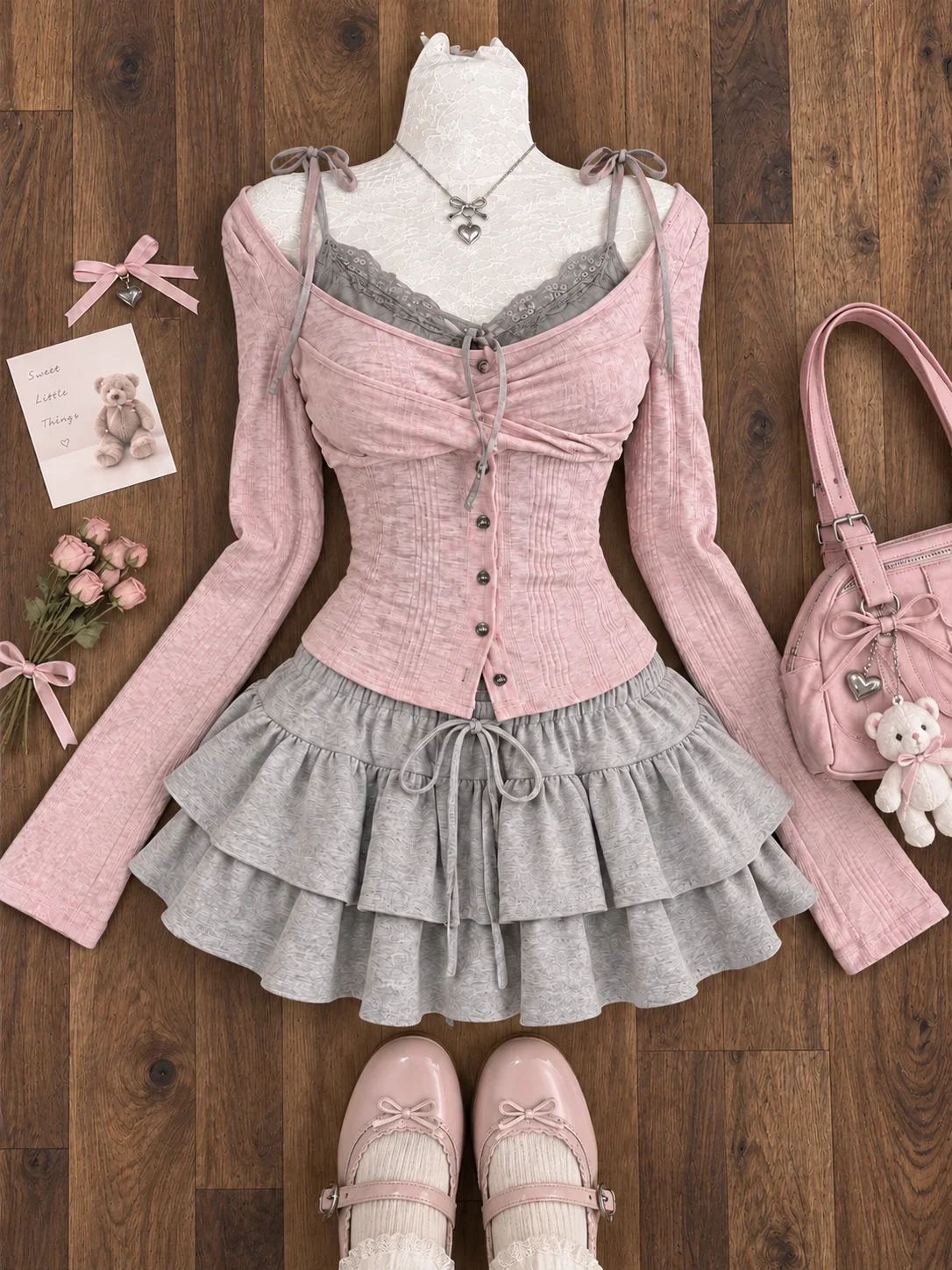 Korean Fashion 2 Piece Skirt S - огляд і ціна Vintage Fashion Retro Outfit