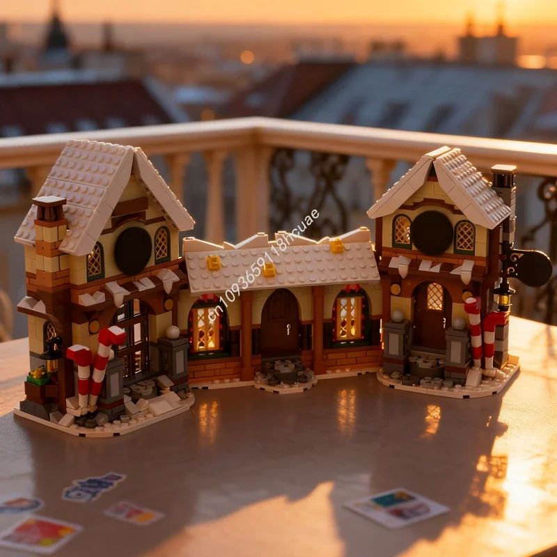 

1018pcs MOC Santa s Extended Workshop Model Building blocks Christmas gifts Assemble idea Education Brick Kids toy Birthday