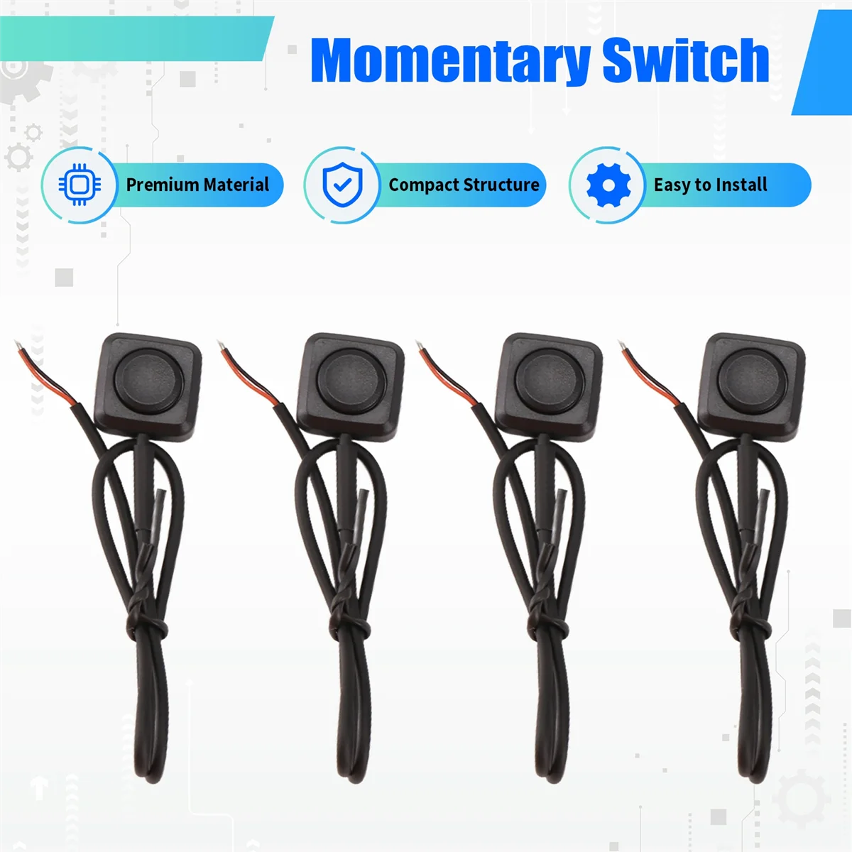 CMCN 4 Pcs Momentary Switch Momentary Push Button ON Off Switch 12V 24V Surface Mount Mini Button Switch