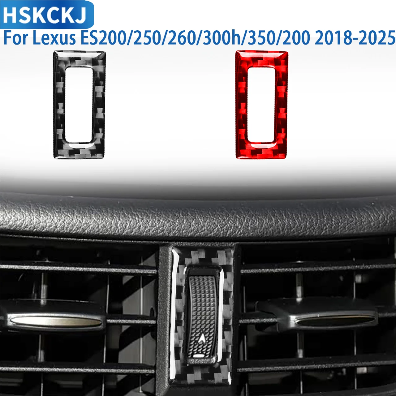 

For Lexus ES200 250 260 300h 350 200 Carbon Fiber Car Interior Accessories Rear Air Vent Pulley Panel Frame Decorative Sticker