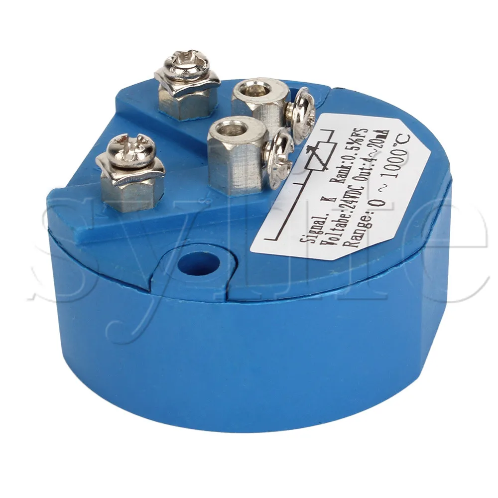 Industrial K type thermocouple Temperature Converter with 4-20mA Output 0-1000C