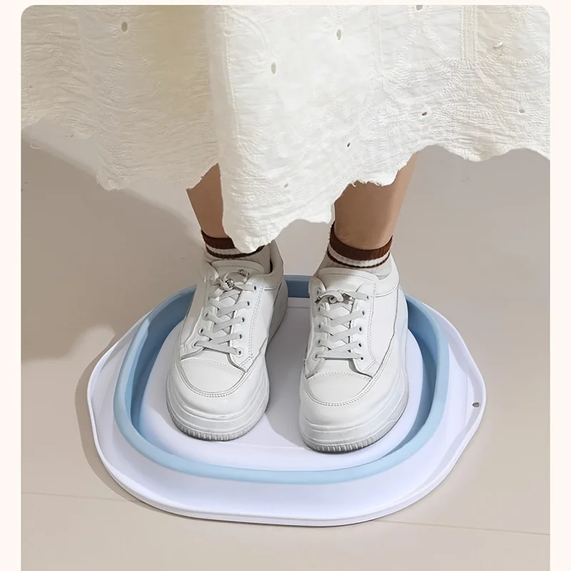 قطعة واحدة - حوض متعدد الوظائف قابل للطي - تصميم موفر للمساحة، مناسب للأنشطة الخارجية والاستخدام المنزلي في الحمام