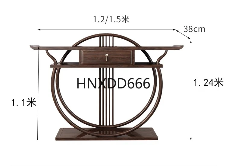 

New Chinese porch table Zhongtang case light luxury ebony wood