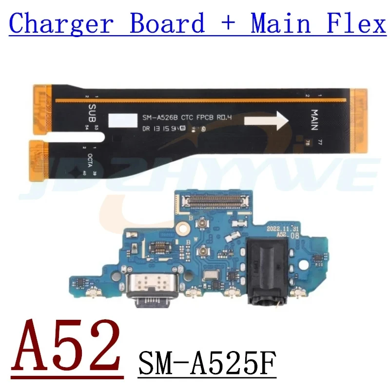 USB Fast Charging Charger Board For Samsung Galaxy A33 A53 A73 A54 A34 A24 A22 A32 A42 A52 A72 5G Main Motherboard Flex Cable