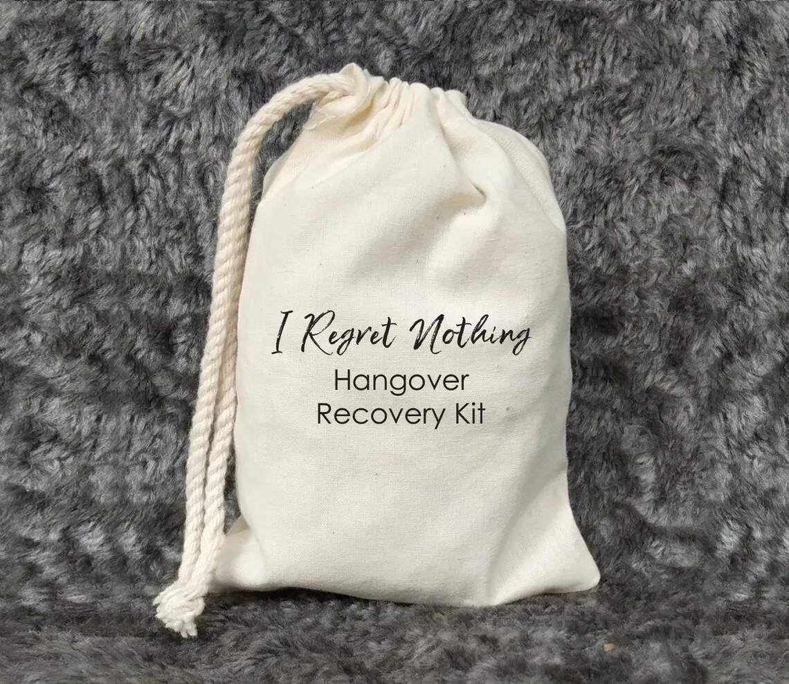 20 PCS I regret Nothing Hangover Recovery kit-Bachelorette Party Favor Bags-Custom Bachelorette Recovery Hangover Kits- Hakuna m