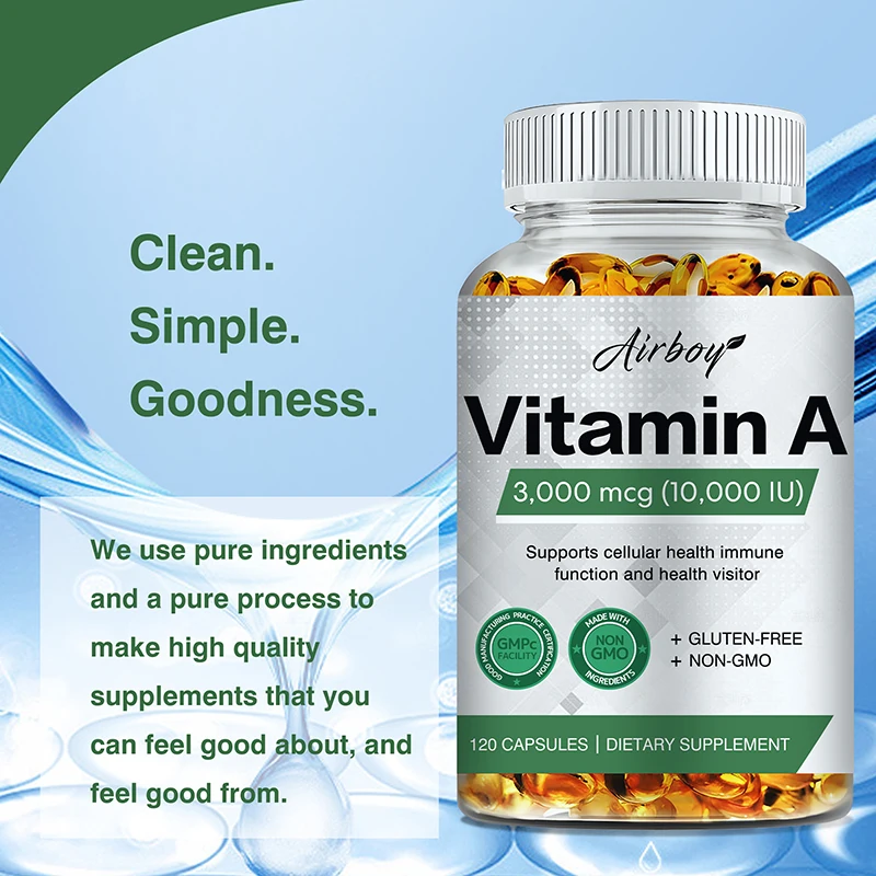 Vitamin A 3000mcg - Immune, Vision and Cellular Health Support - Non GMO