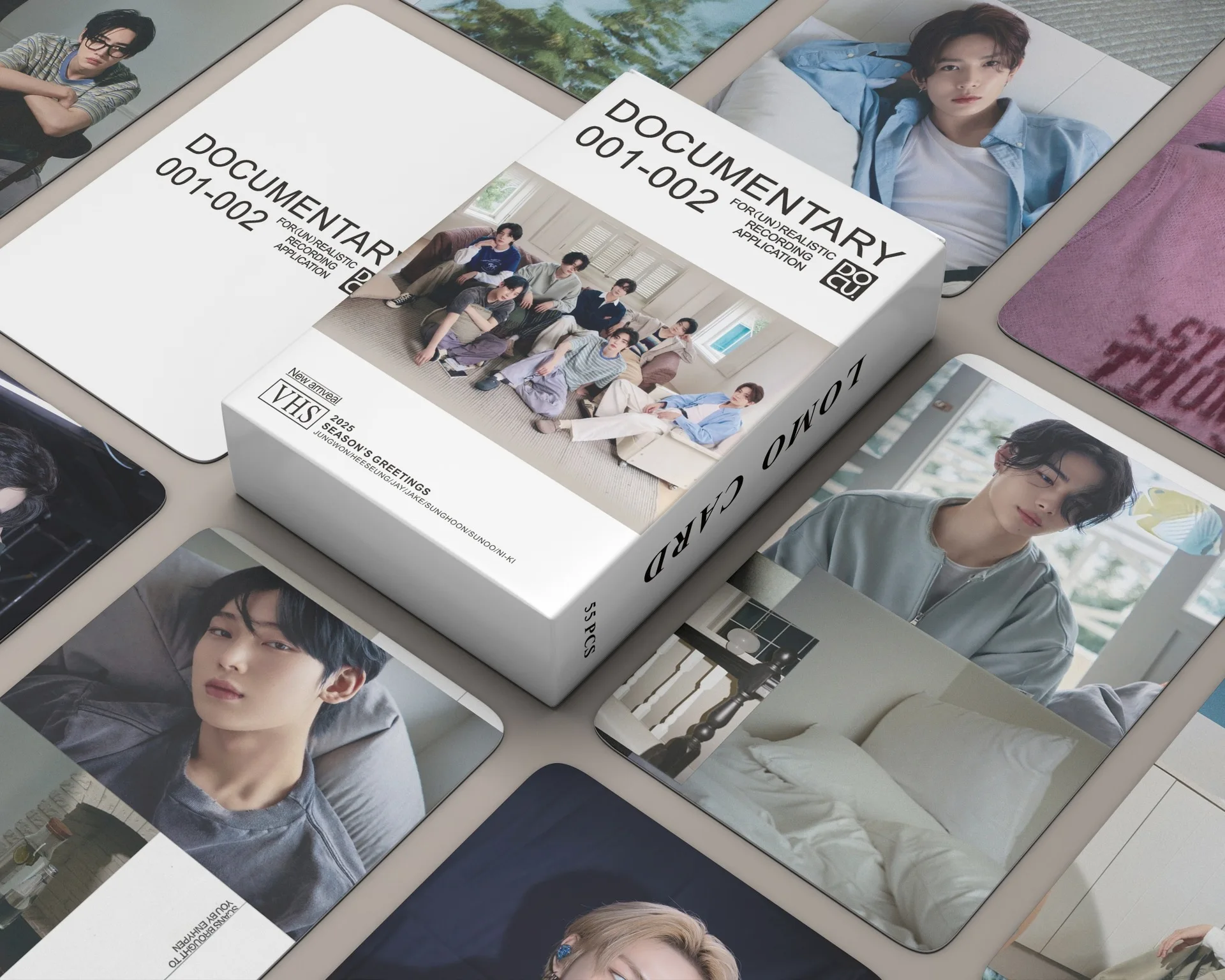 

55Pcs KPOP Idol Boy New Album 2025 SEASON'S GREETINGS Lomo Cards HD Printd Photo Cards HEESEUNG JAY JAKE SUNGHOON Fans Gifts