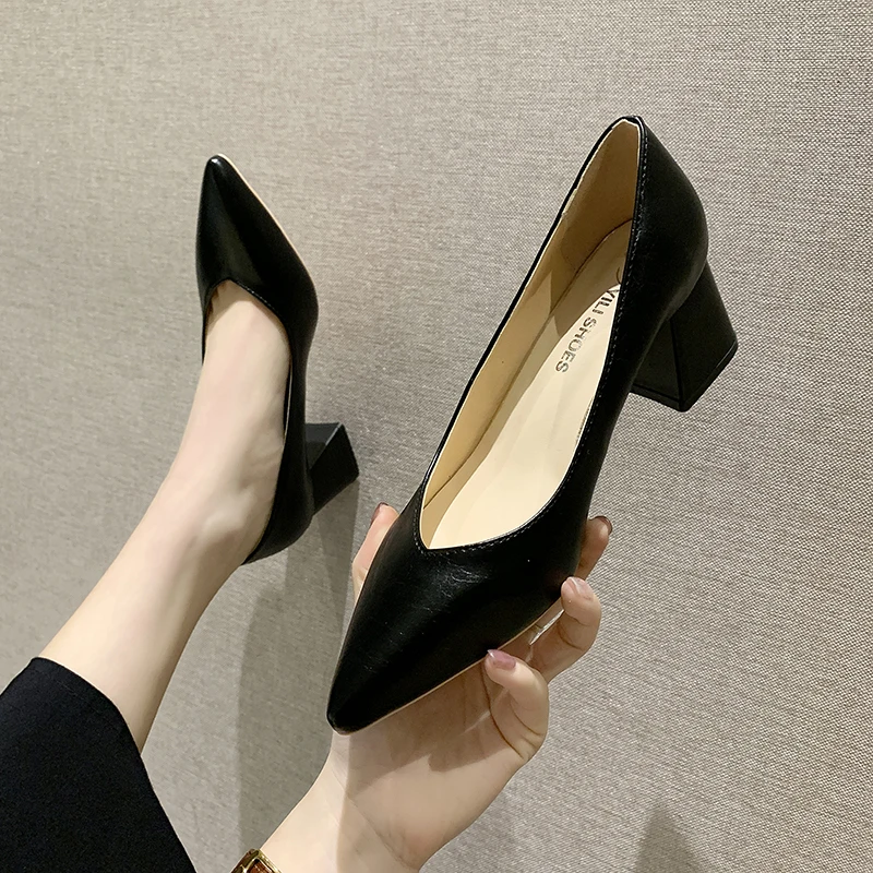 Ladies Summer Footwear Pointed Toe Shoes for Women 2024 Black on Heeled Beau Today Office High Heels Pumps Hot Offer