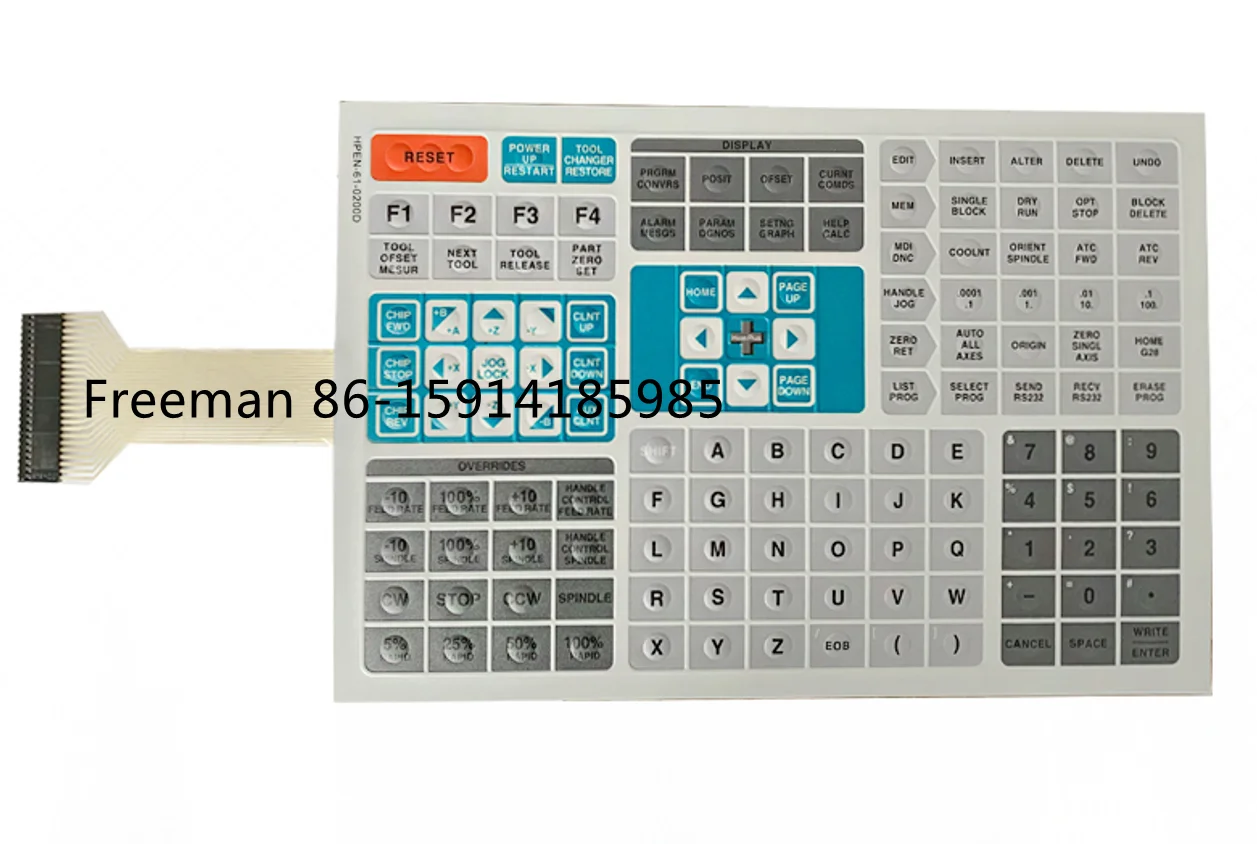 New Replacement Touch Membrane Keypad for HARSLE CNC Lathe 61-0200D HPEN-61-0200D