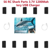 S6 Simulation Shark Electric Remote Control RC Boat Shark Spare Parts Accessories 3.7V 1200Mah Battery USB For S6 Shark