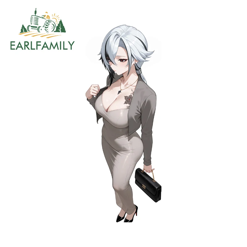 

EARLFAMILY Arlecchino Female Lady Car Stickers DIY Anime Characters Scooter Decals Simple Practical Waterproof Car Accessories