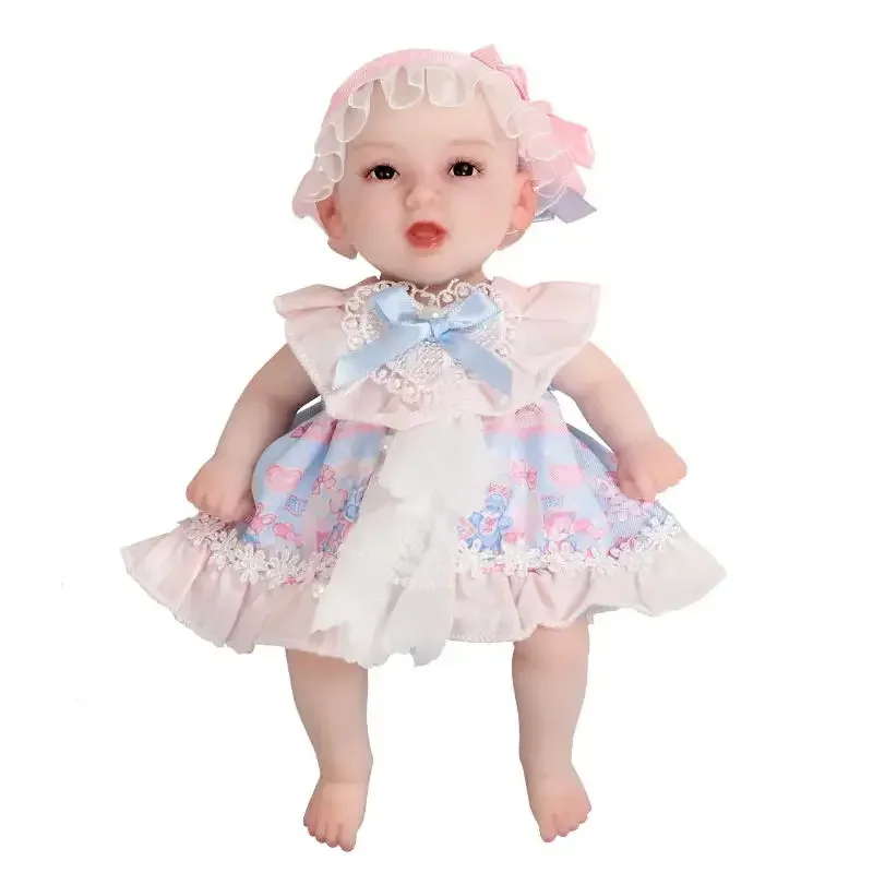 Full Solid Silicone Reborn Doll 25Cm Lifelike Rebirth Newborn Preemy Girl Popular Fashion Advertising/Film Props