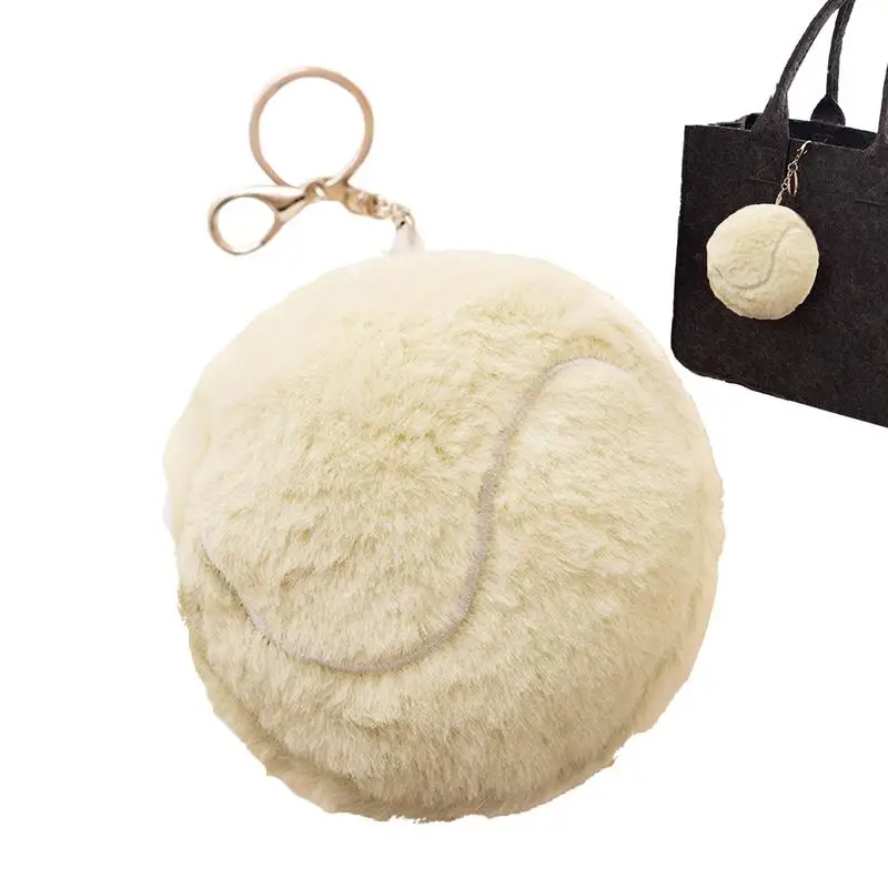 Plush Ball Pendant Soccer Basketball Plushies Stuffed Ball Home Decor Beach Ball Sport Key Chain Realistic Plush Sports Ball