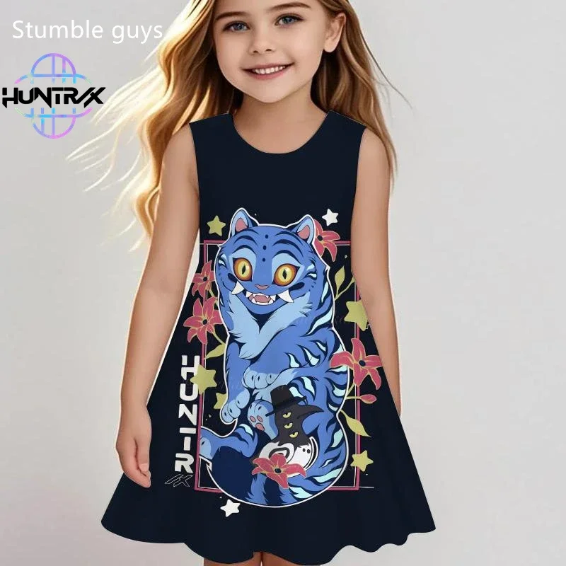 

Kids Kpop Demon Hunters Dress Summer Girls Cartoon Anime Cute Beach Dress Fashion Sleepwear