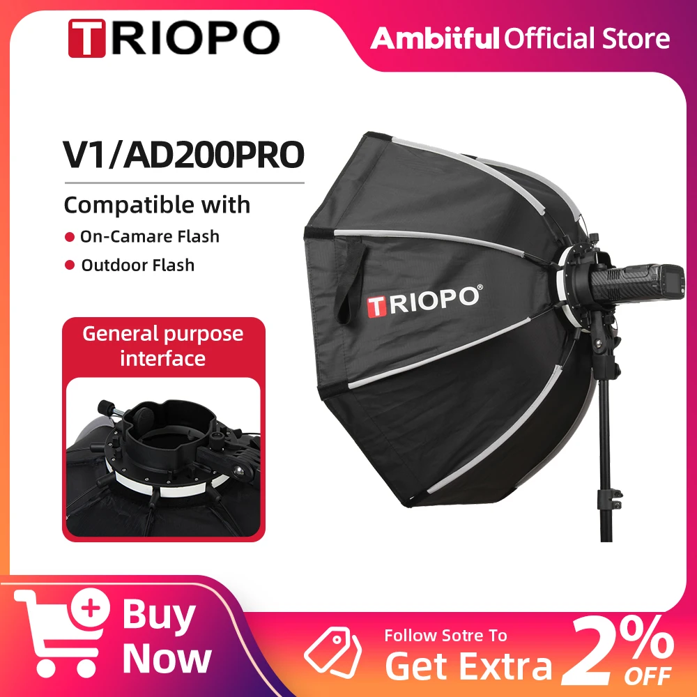 

TRIOPO KX 55cm 65cm Softbox Octagon Umbrella Light Box For Godox AD200 V1 Speedlite Flash Light Photography Studio Accessories