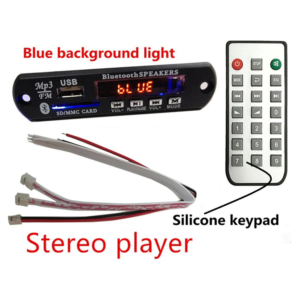 

Low Price Promotion Blue Backlight 12V / 5V Bluetooth Decoding Board Lossless Music Decoder Wireless Player Modified Speaker Kit