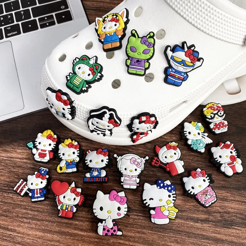 

Sanrio Hello Kitty Shoe Buckle Kawaii Monster Kittys Shoes Flower Girls Diy Accessory Slipper Upper Decorate Birthday Gifts