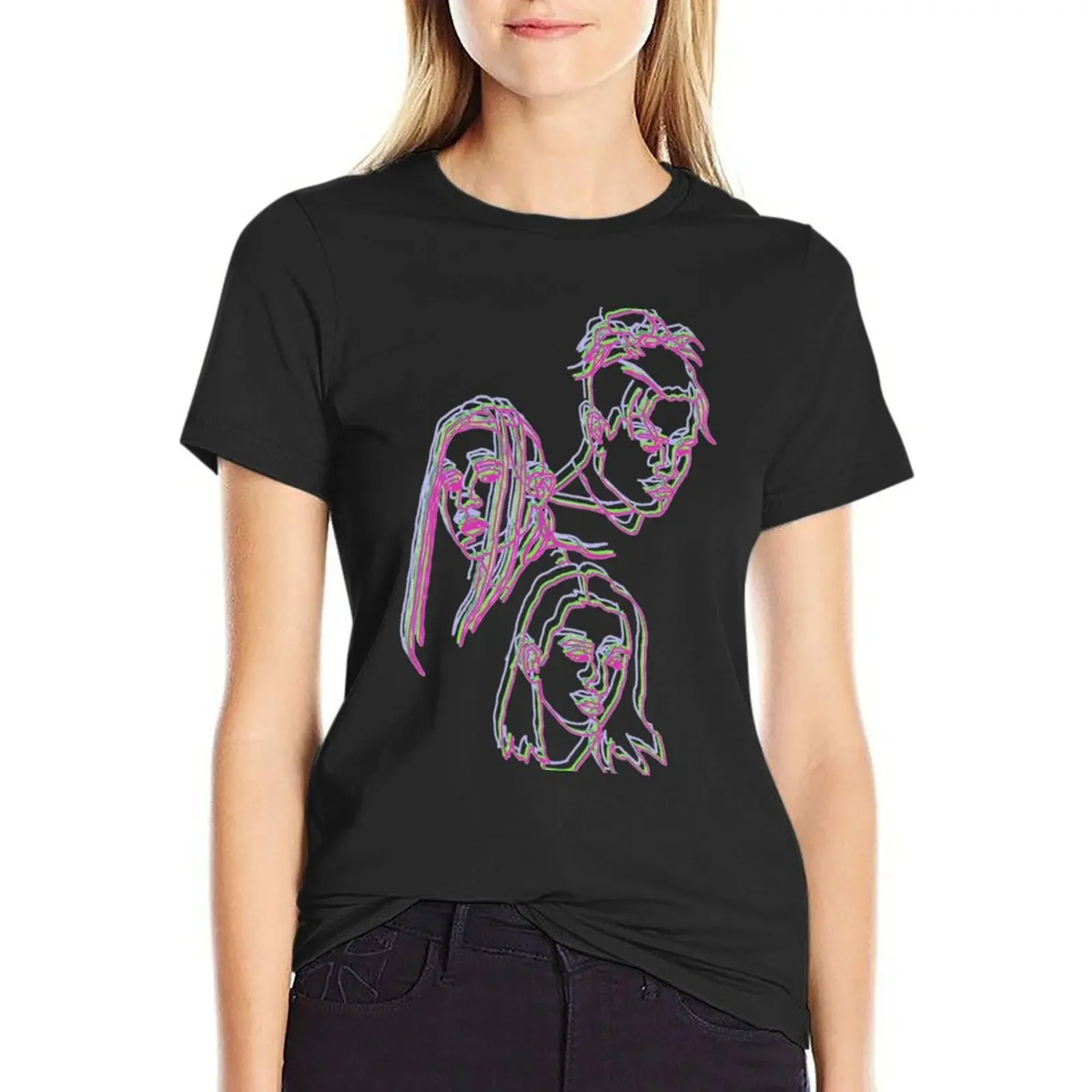 

chase atlantic line drawing T-Shirt funnys Short sleeve tee sports fans clothes for woman