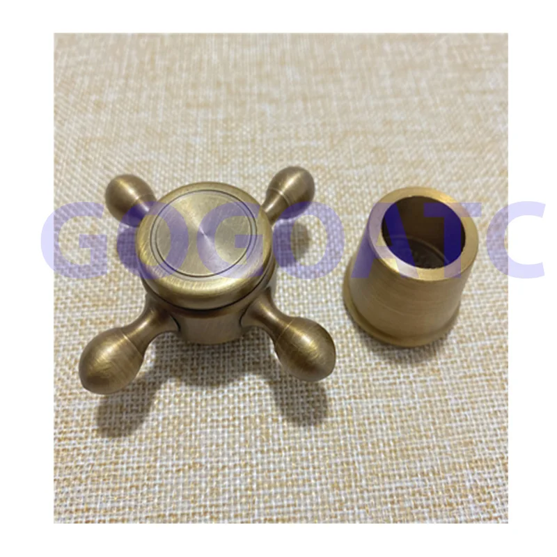 All copper faucet handle cross plum blossom hand wheel antique double-handle faucet valve core
