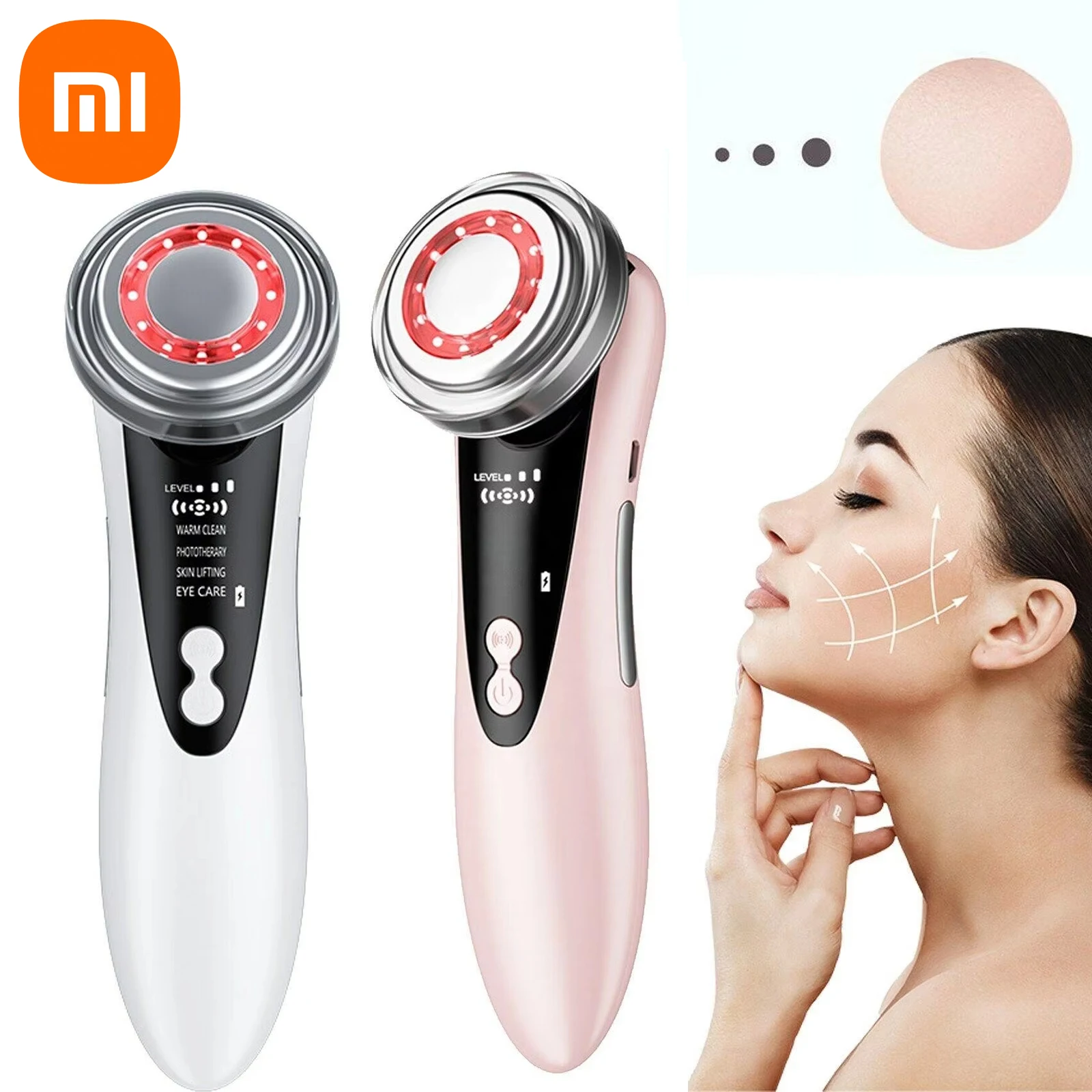 Xiaomi ems microcorrente dispositivo de beleza máquina de lifting facial rejuvenescimento da pele anti rugas limpeza facial vibração massageador