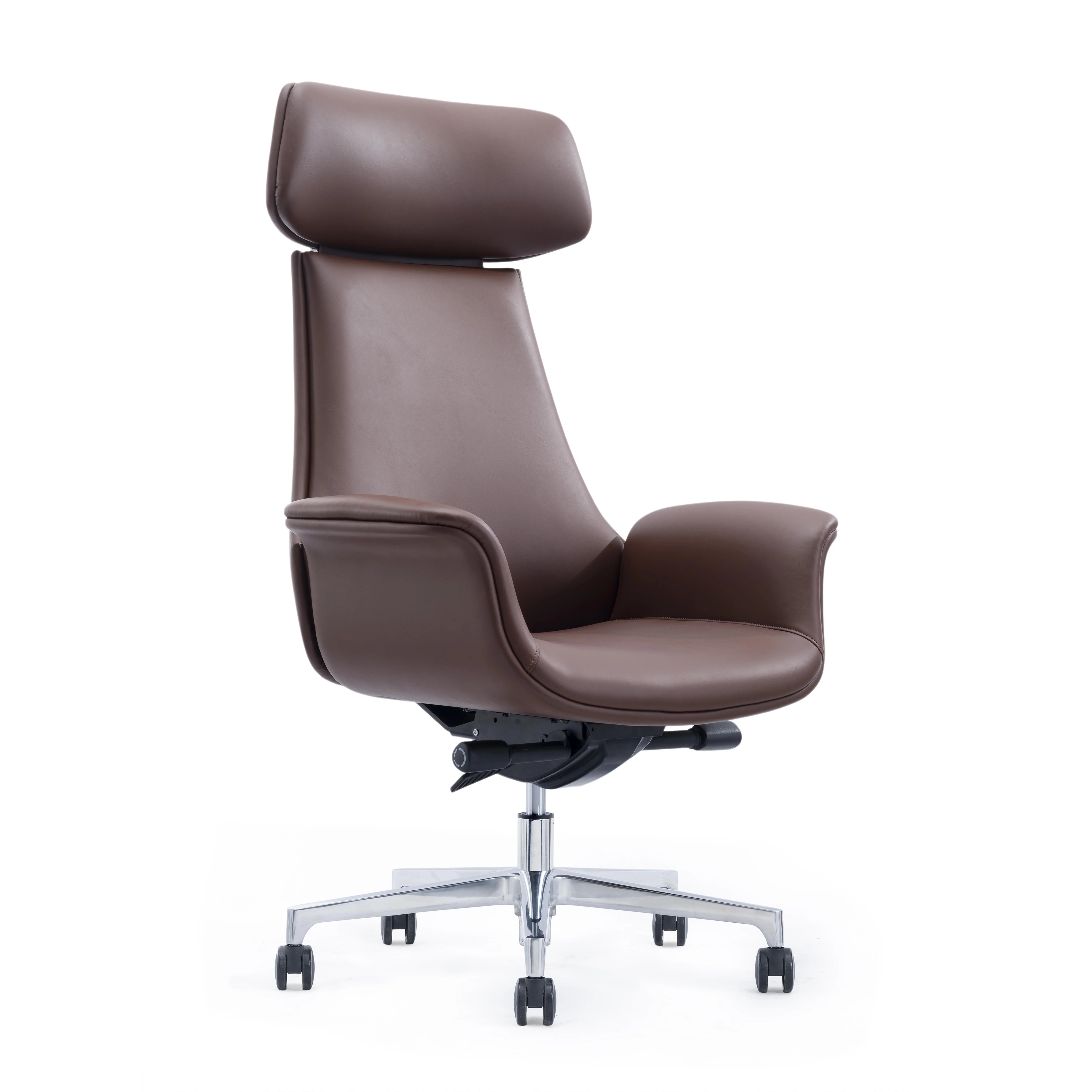 

Элитная офисная мебель: современное прочное офисное кресло с поворотным механизмом из натуральной кожи