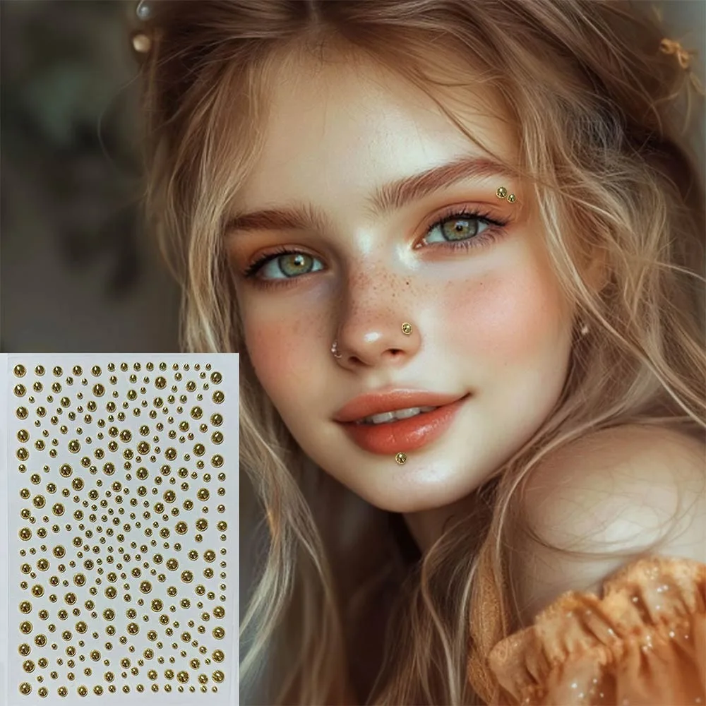 Moda riutilizzabile non penetrante labbra unghie adesivo strass diamante acrilico gioielli autoadesivi 5D colorato anello al naso decorazione fai da te