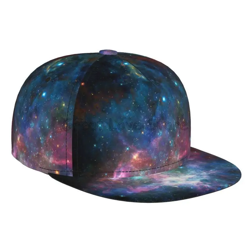 Beautiful Galaxy Space Baseball Cap Men Women Adjustable 3D Printed Snapback Flat Bill Hip Hop Hat