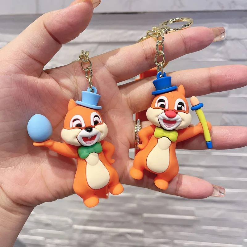 Disney Cartoon Anime Chip Dale Car Keychain Phone Bag Ornament Fashion Kids Gift