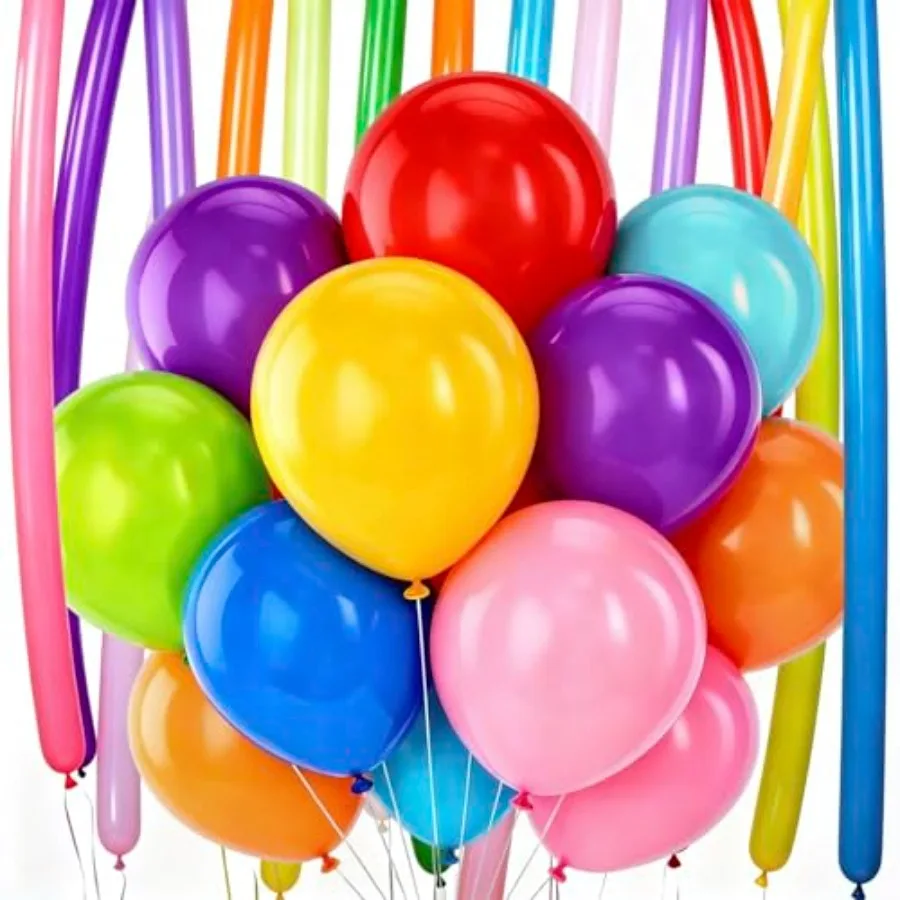 

Набор разноцветных латексных шаров, 60 штук, 12 дюймов (круглые) и 60 дюймов (длинные), яркие цвета, для дня рождения, свадебного торжества