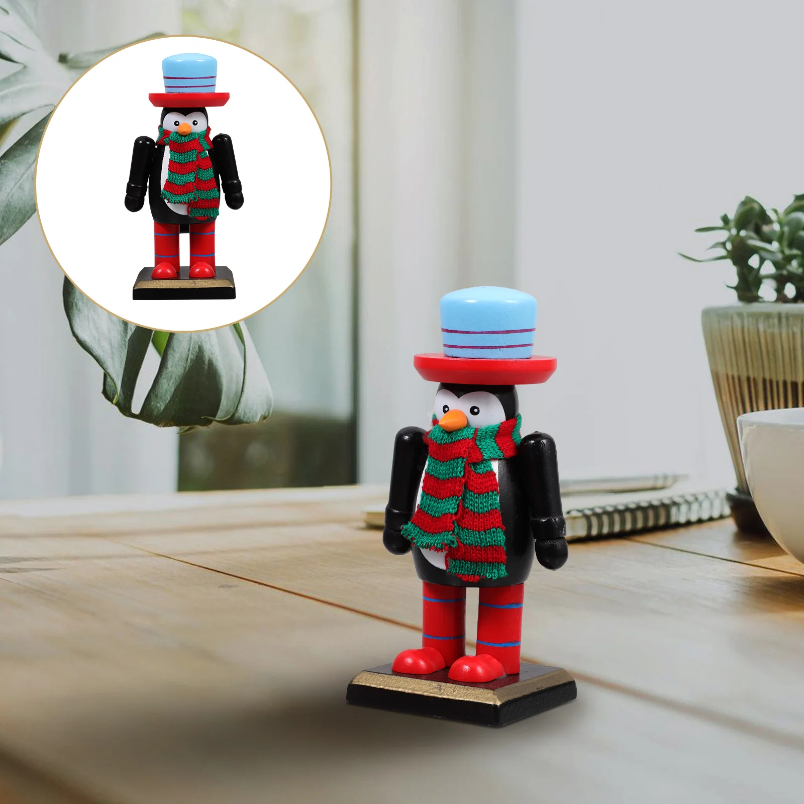 Christmas Penguin Ornaments Nutcrockers Figures Nutcracker King Nutcrackers Wooden Walnut Baby