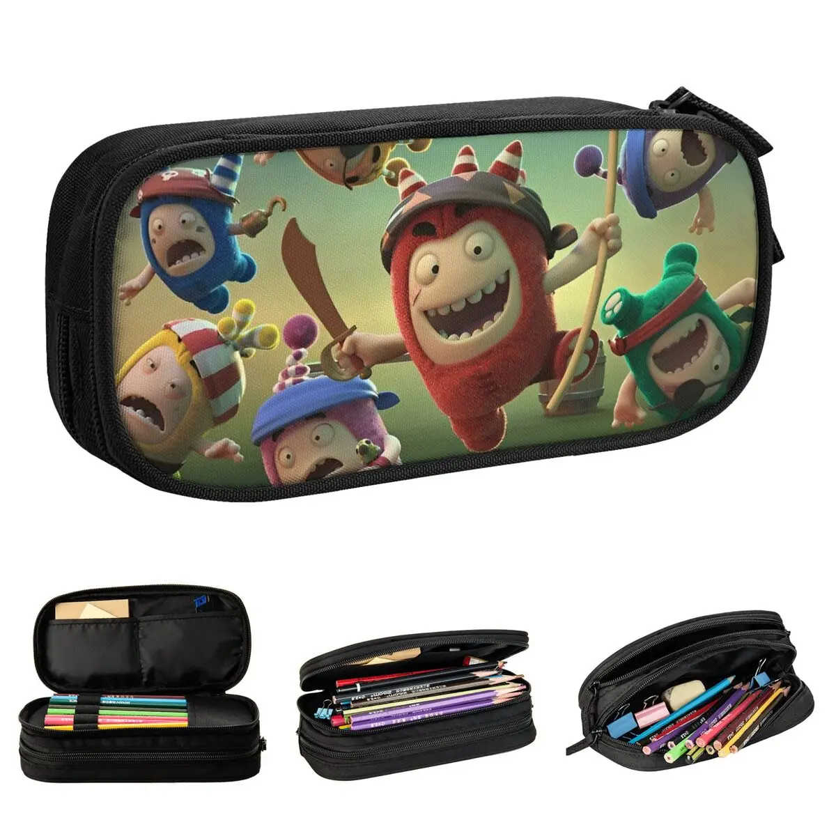 

Oddbodes Anime Pencil Case Double Layer Large-capacity Office Supplies Pencil Box Suprise Gift