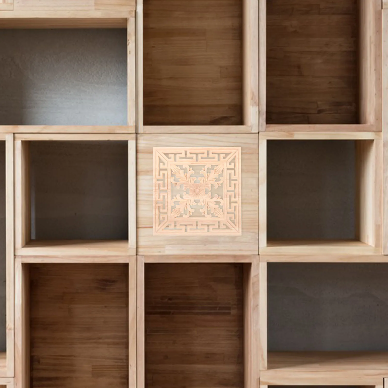 

Solid Wood Appliques 20cm Classic Design Unpainted Square Onlays for DIY Furniture Decor Door Panels Door Applique Onlays