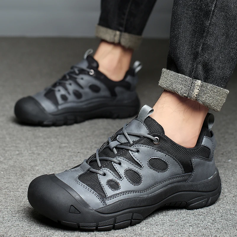 

Casual Non-Slip Outdoor Male Sneakers Suede Leather Treking Footwear for Men Hiking Shoes Travel Climbing Camping Trainers Male