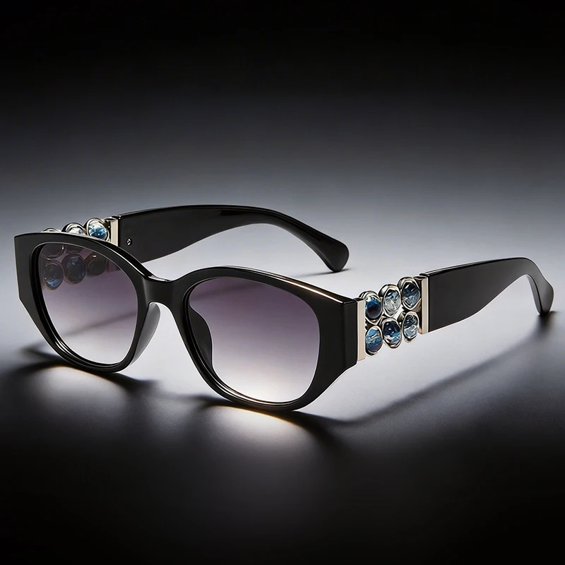 2026 New Square Rotating Bead Decoration Frame Sunglasses Trendy Fashion Luxury Sun Glasses for Women Travel Large Frame Eyewear