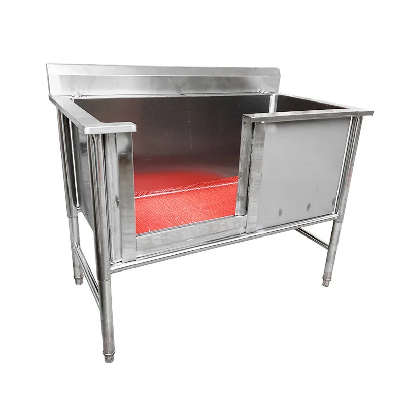 

Pet bath Stainless steel dog bath Thickened non-slip cat and dog bath Pet store beauty cleaning special plastic