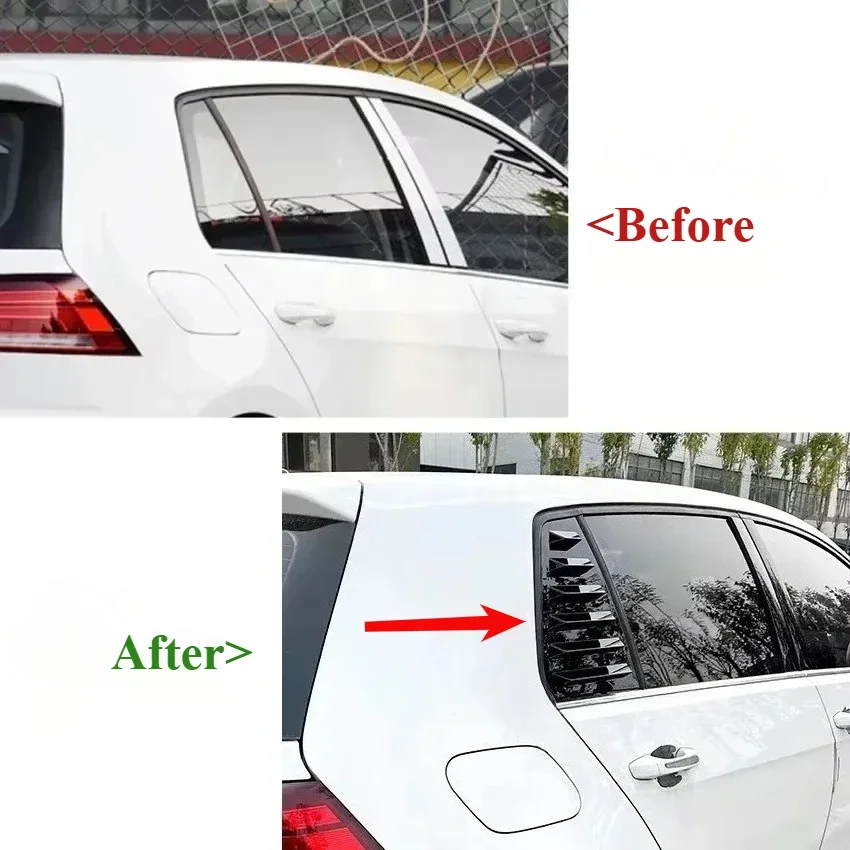 Car Rear Window Louver For VW Golf MK7/7.5 GTI R-Line GTD TSI TDI R 2013-2020 Side Shutter Cover Trim Spoiler Car Accessories