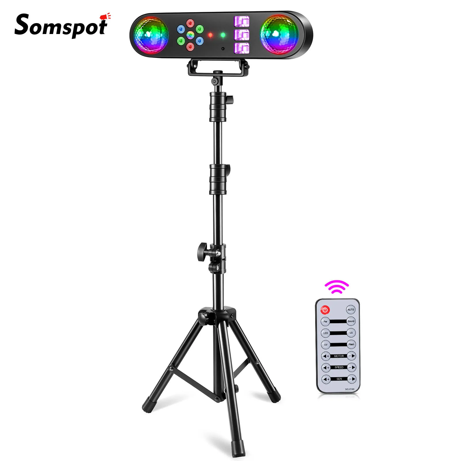 Somspot 5 in 1 Bracket Effect Light RGB Stage Effect Lighting Projector for DJ Disco KTV Party Wedding Holiday Bar Club