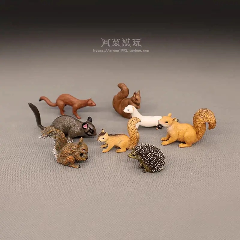リス、アナグマ、ハリネズミ、イタチ、フライングスquirrels、アクションフィギュア、認知シミュレーション、動物モデル、ミニチュア風景フィギュア