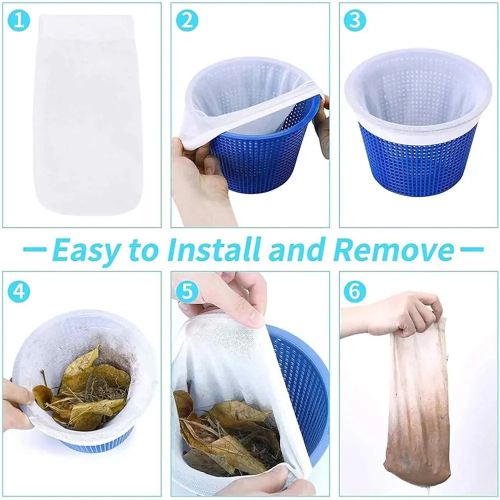 1-20Pcs Pool Skimmer Socks Elastic Nylon Mesh Design Pond Debris Leaves Filters Basket Skimmers Swimming Pool Clean Accessories