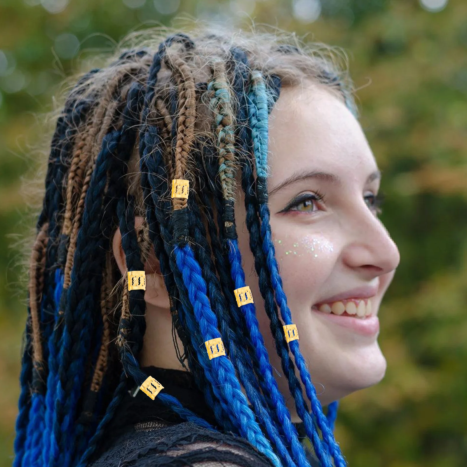 

300Pcs Cuffs Durable Hair Rings for Braids Wedding Prom Dreadlock Beads Hair Braiding Accessories Dreadlock Beads