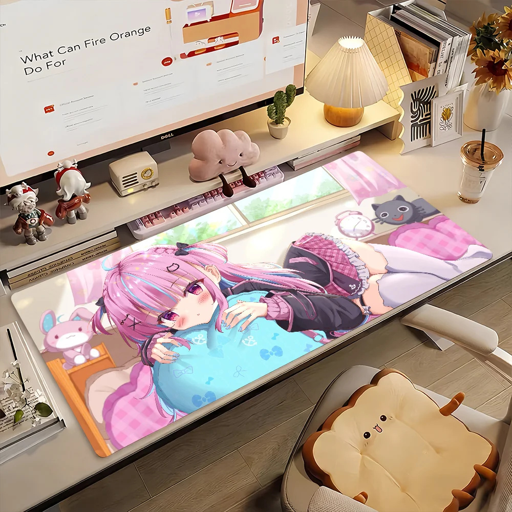 VTuber M-Minato Aqua Mouse Pad Non-slip Rubber Gamer Balance Computer Mat Decoracion Deskmat Laptop Office Large