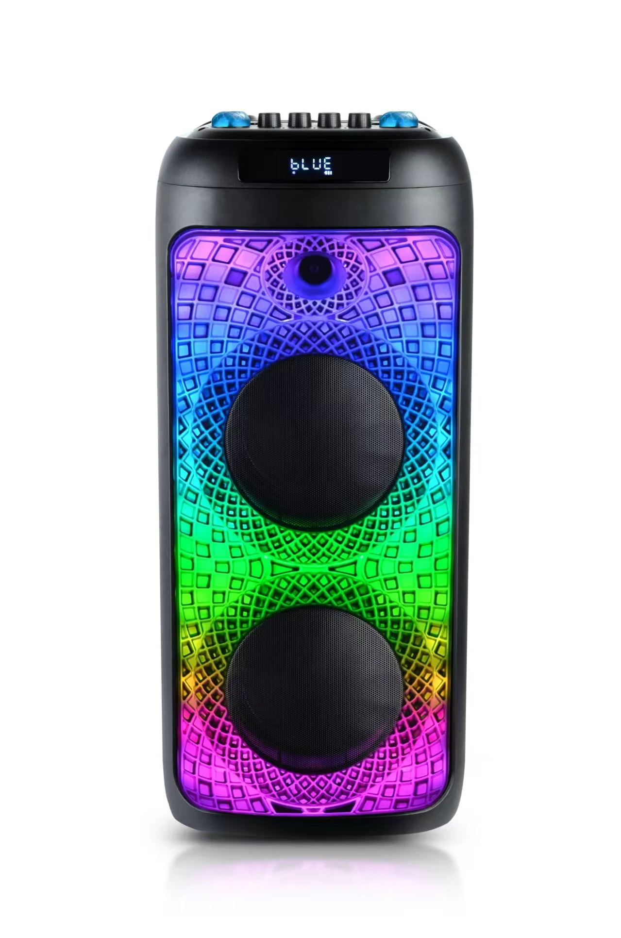 Deluxe Edition 2025 Hot Selling Outdoor Smart DJ Party Speaker, Powerful Portable Speaker with Color Lighting Microphone