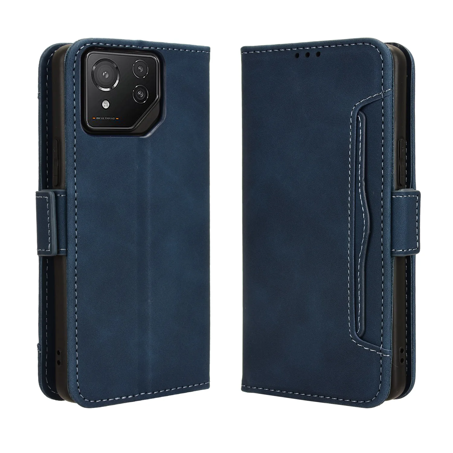 Flip Leather Cover For Asus ROG Phone 8 Pro Separate Type Magnet Button Many Card Slot Wallet Shockproof Phone Case