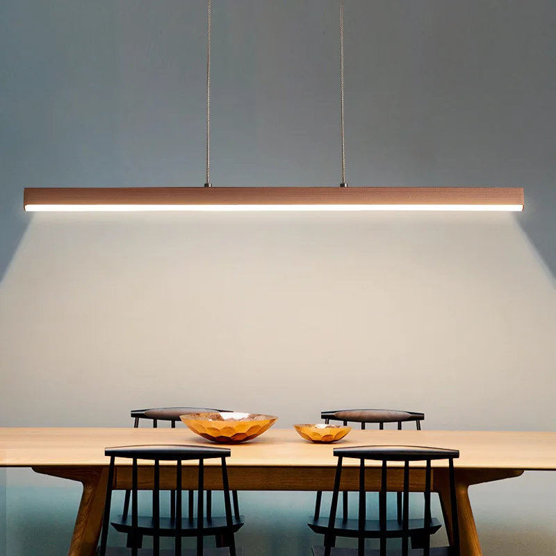 

Nordic LED Minimalist Hanging Light Kitchen Chandelier Dining Room Long Strip Pendant Lamp Parlor Cafe Bar Table Office Droplamp